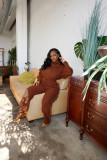 Winter Turtle Neck Cable Knit Sweater And Tasseled Pants Set