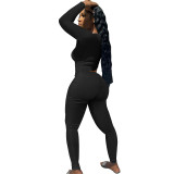 Women's Two Piece Tracksuit Outfits Long Sleeve Deep V-Neck Lounge Wear Bodycon
