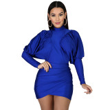 Irregular Lantern Sleeve Club Dress