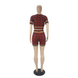 Casual Letter Embroidery Short Sleeve Short Sets