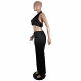 Sexy Halter Crop Top and Trousers