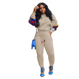 Casual Printed Stitching Sports Sweat Suit