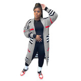 Knitting Belgravia Check Longline Cardigan Sweater