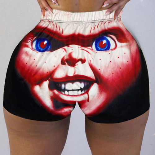 Women's Tight Shorts Pattern Printed Yoga Pants