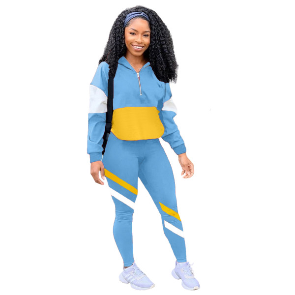 Casual Splicing Sport Pant Set
