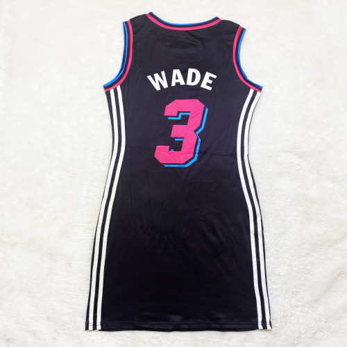 Casual Sleeveless Double-sided Pattern Printed Webbing Basketball Mini Dress
