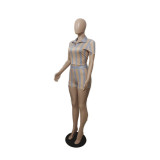 Casual Backless Pit Printed Summer Set