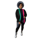 Women's Casual Colorblock Cropped Knit Cardigan Sweaters