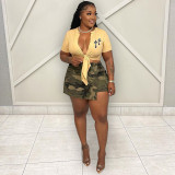 Summer Cross Leather Embroidery Hollow Bandage Shirt