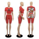 Casual Printed Queen Summer Short Set
