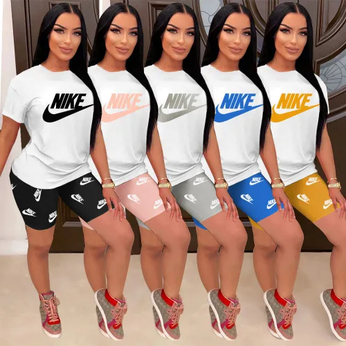 Summer Casual Printed Letter Short Sleeve Shorts Set