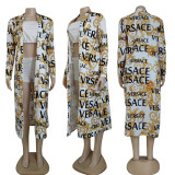 Women's Rich Casual Printed Long Cardigan Swing Dress