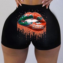 Sexy Ladies Low Waist Graphic Printed Yoga Shorts