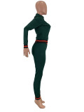 Solid Color Webbing Sports Two Piece Set