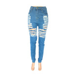 Street Hipster High Waisted Ripped Jeans