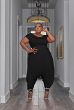Casual Plus Size Loose Short Sleeve Jumpsuit