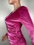 Sexy Velvet Asymmetric Dress