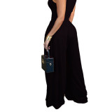 Solid Color Flared Straight Leg Trousers
