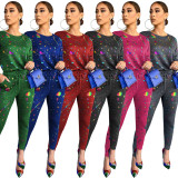 Casual Printed T-shirt and Pants