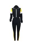Casual Splicing Sports Two Piece Pant Set