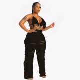Knitted Tassel Sexy Two Piece Beach Outfits for Women Swimsuit Summer Vacation Matching Sets