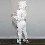 Autumn/Winter Casual Skull Printed Hoodie Sweatshirt Sweatpant Two Piece Set