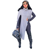 Amazon Explosion Style Women's Knitted Personality Irregular Tops