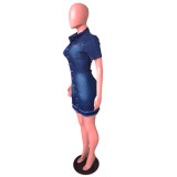 Elastic Breasted Jeans Dress
