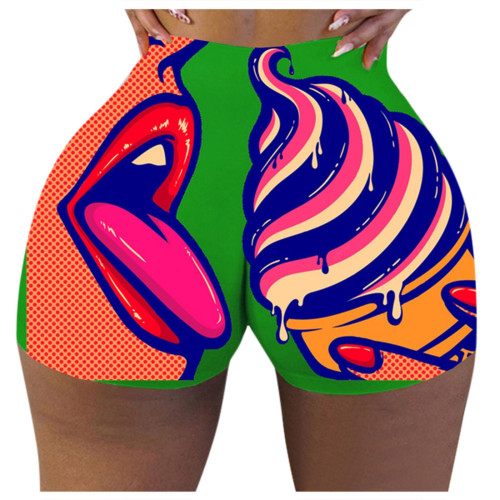 Ladies Pattern Printed Yoga Shorts