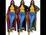 Loose Knit Cardigan Fringed Long Sweater Outwear
