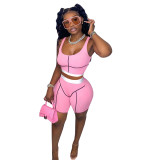 Threaded Women Vest Two Piece Set