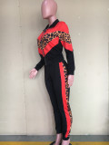 Casual Printed Stitching Sports Two Piece Pant Set