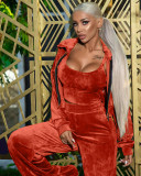 Valerie 3 Piece Velour Pant Set