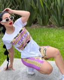 Summer Fashion Digital Printing Two-piece Set