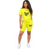 Casual Polyester Printed Sports Two Piece Short Outfits