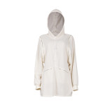 Fashion Casual Solid Basic Beige Hooded Collar Cold Lantern Sleeve Sweatshirt Dresses