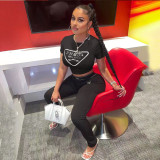 2023 Branded Letter Printed Short Sleeve T-shirt and Trousers