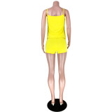 Solid Color Straps Short Outfits