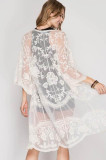 Lace Mesh Embroidered Beach Cardigan