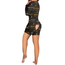Sexy Pattern Printed Home Shorts Romper