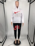 Fashion Nova Offset Printing Letter Two Piece Jogger Set with Hoodie