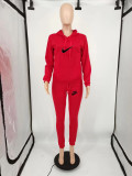 2022 Solid Printed Women Set Hooded Sweatshirt Jogger Pants Suit Tracksuit Matching Two Piece Set