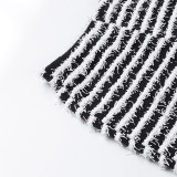 Spring Knitted Stripe Sexy Slim High Waist Pants