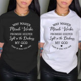 Summer Women's Clothing Casual Round Neck Pullover Printed Tees