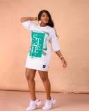 Casual Printed Letter Loose Dress