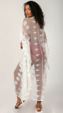 Mesh Embroidered Loose Coverup Beachwear