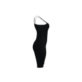 Solid Color Straps Zip Romper