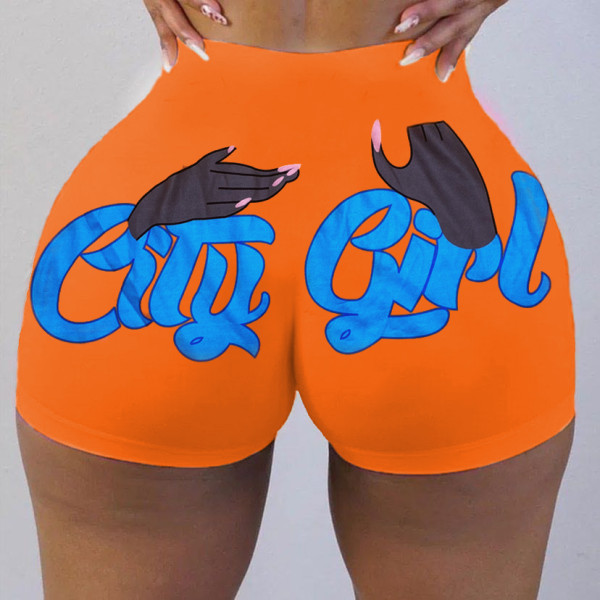 Women's Tight Shorts Pattern Printed Yoga Pants