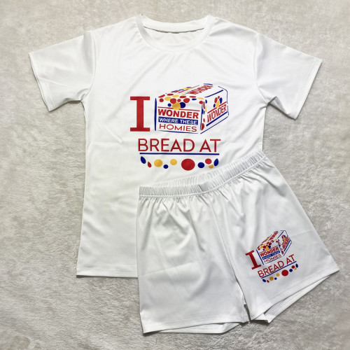 Casual Solid Color Graphic Print Short Sleeve Shorts 2 Piece Set