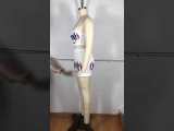 Spoof Letter Printed Sports Straps Short Set